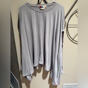 Free People Beach Oversized Gray Women's Poncho, Size XS S